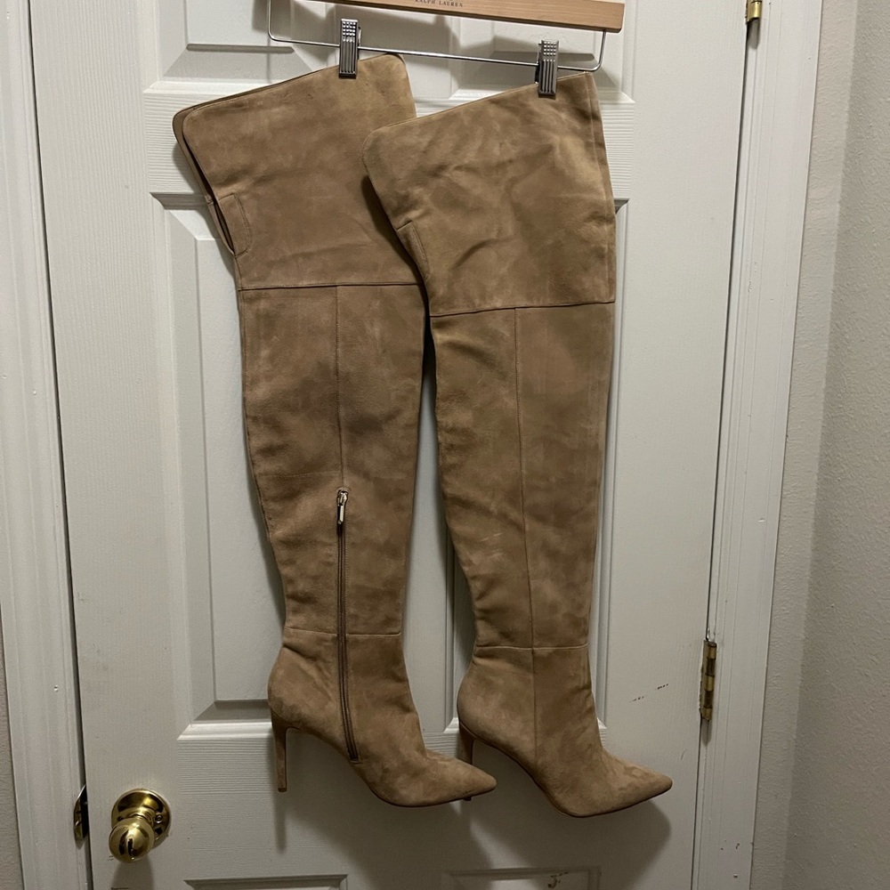 Sam Edelman Bernadette Elegant suede Tan Over-the-Knee Boots.New